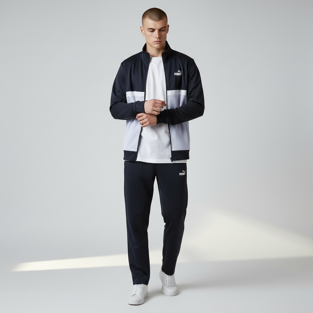 Puma Enssemble Poly Colorblock Suit Navy