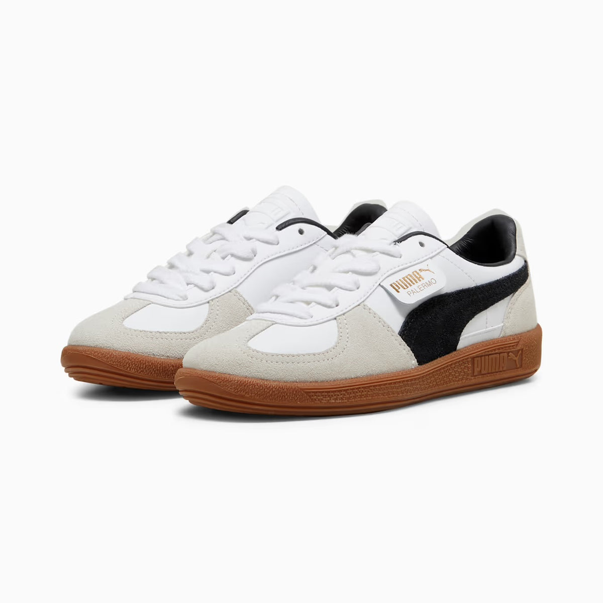 Puma Palermo Lth Jr White-Vapor Gray-gum