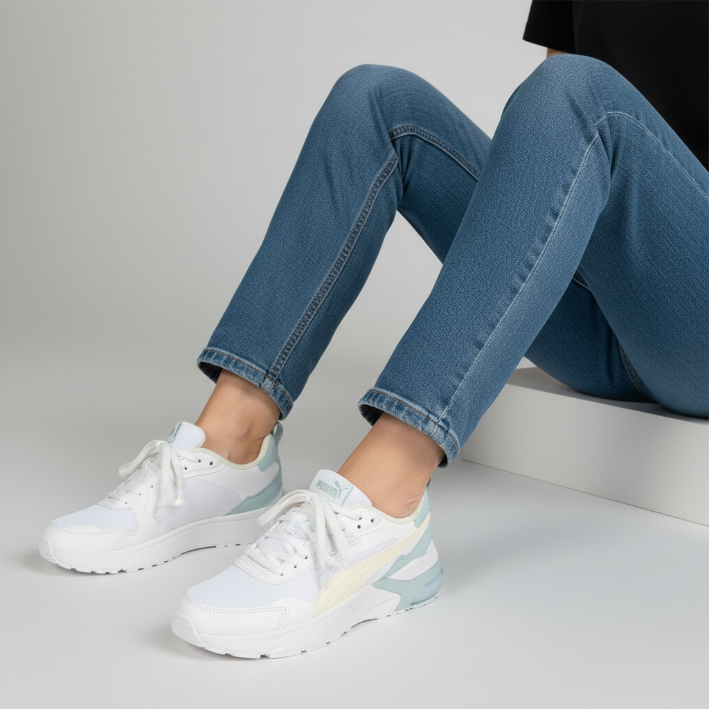 Puma Vis2k Jr White Sugared almond