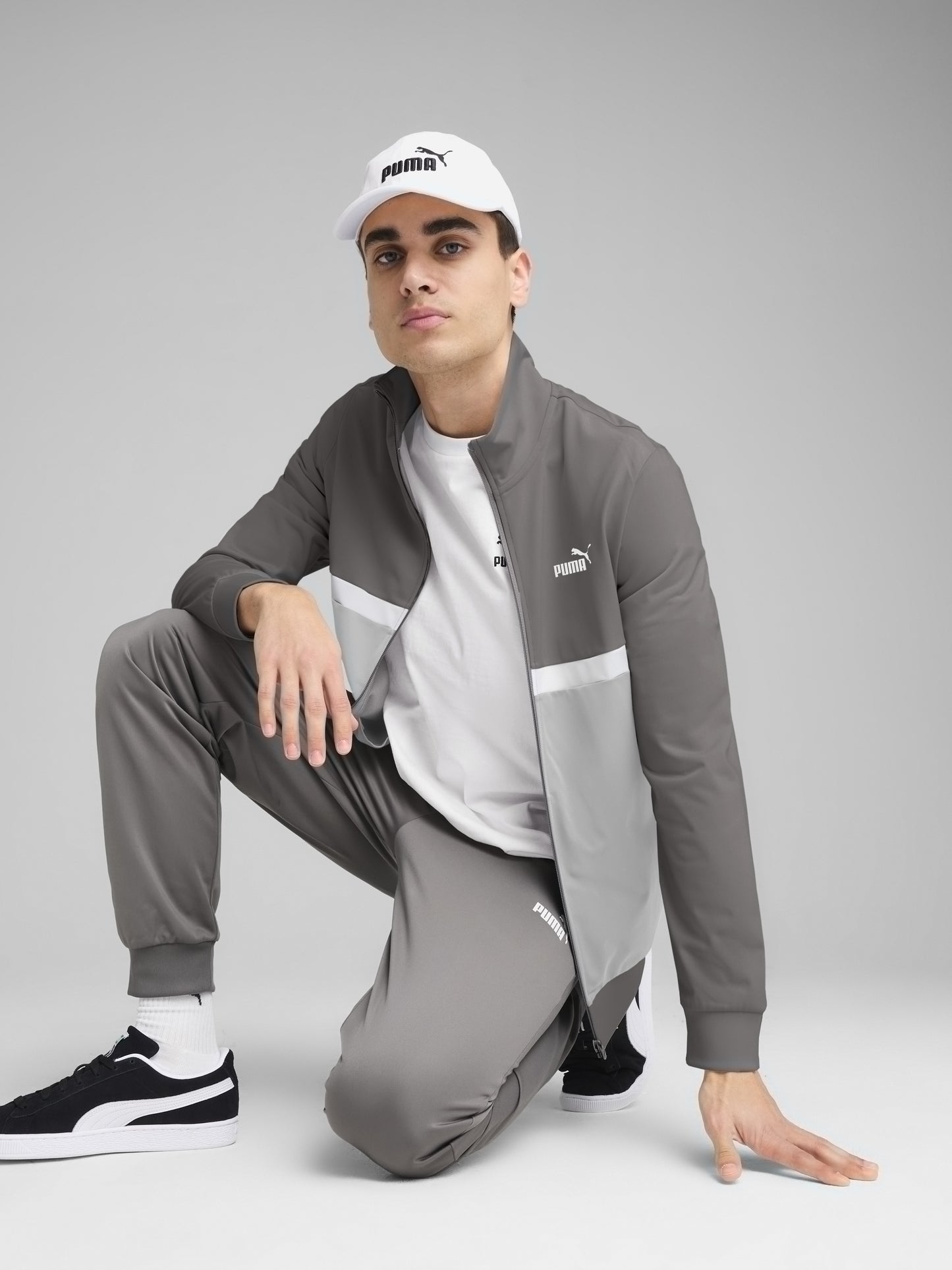 Puma Enssemble Poly Colorblock Suit Gray