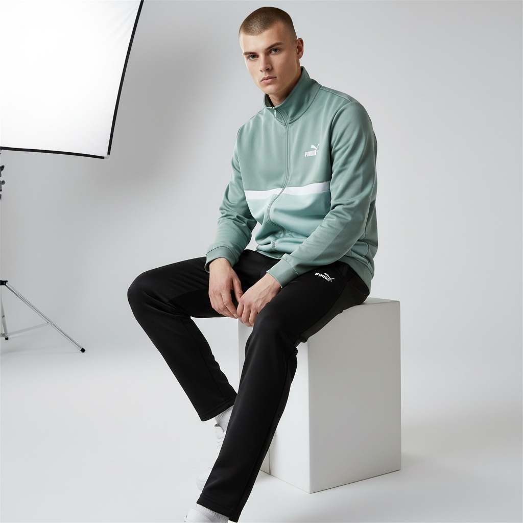 Puma Enssemble Poly Colorblock Suit Green