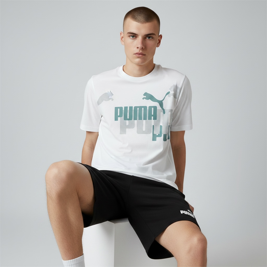 Enssemble PUMA ESS+ LOGO Power White Green