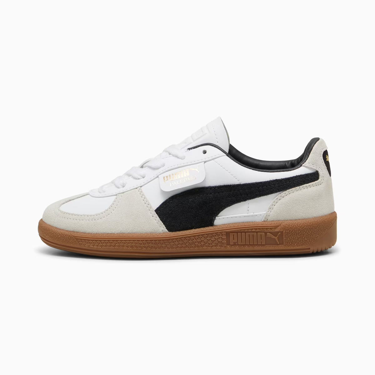 Puma Palermo Lth Jr White-Vapor Gray-gum