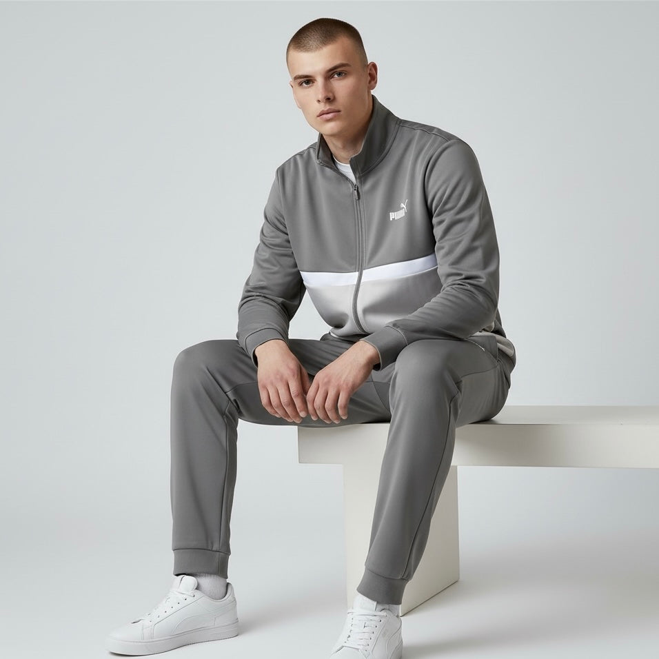 Puma Enssemble Poly Colorblock Suit Gray