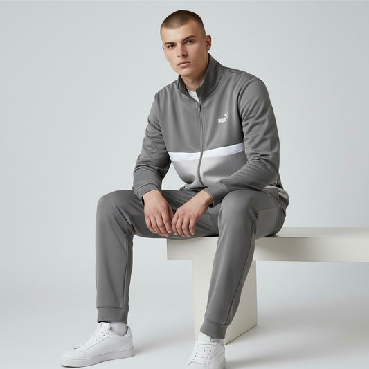 Puma Enssemble Poly Colorblock Suit Gray
